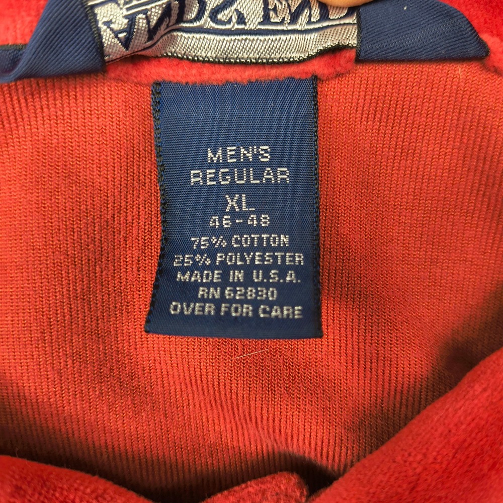 Lands End Mens XL‎ Red Velour Long Sleeve Polo Shirt Made in USA 46-48 Vintage - Picture 4 of 10